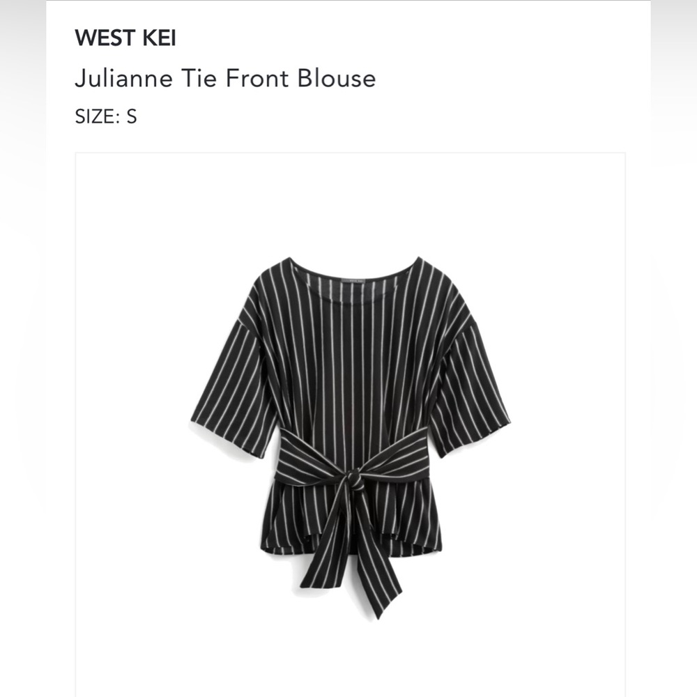 West Kei striped women’s top with tie on front